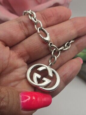 Gucci Interlocking G, 925 Sterling Silver Charm Bracelet